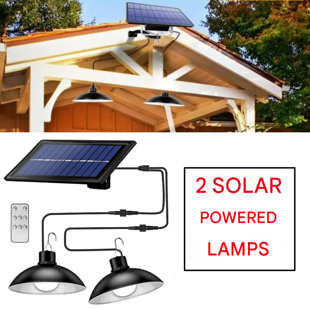 Wireless Solar LED Lamp Set with Remote Control – TwinRay