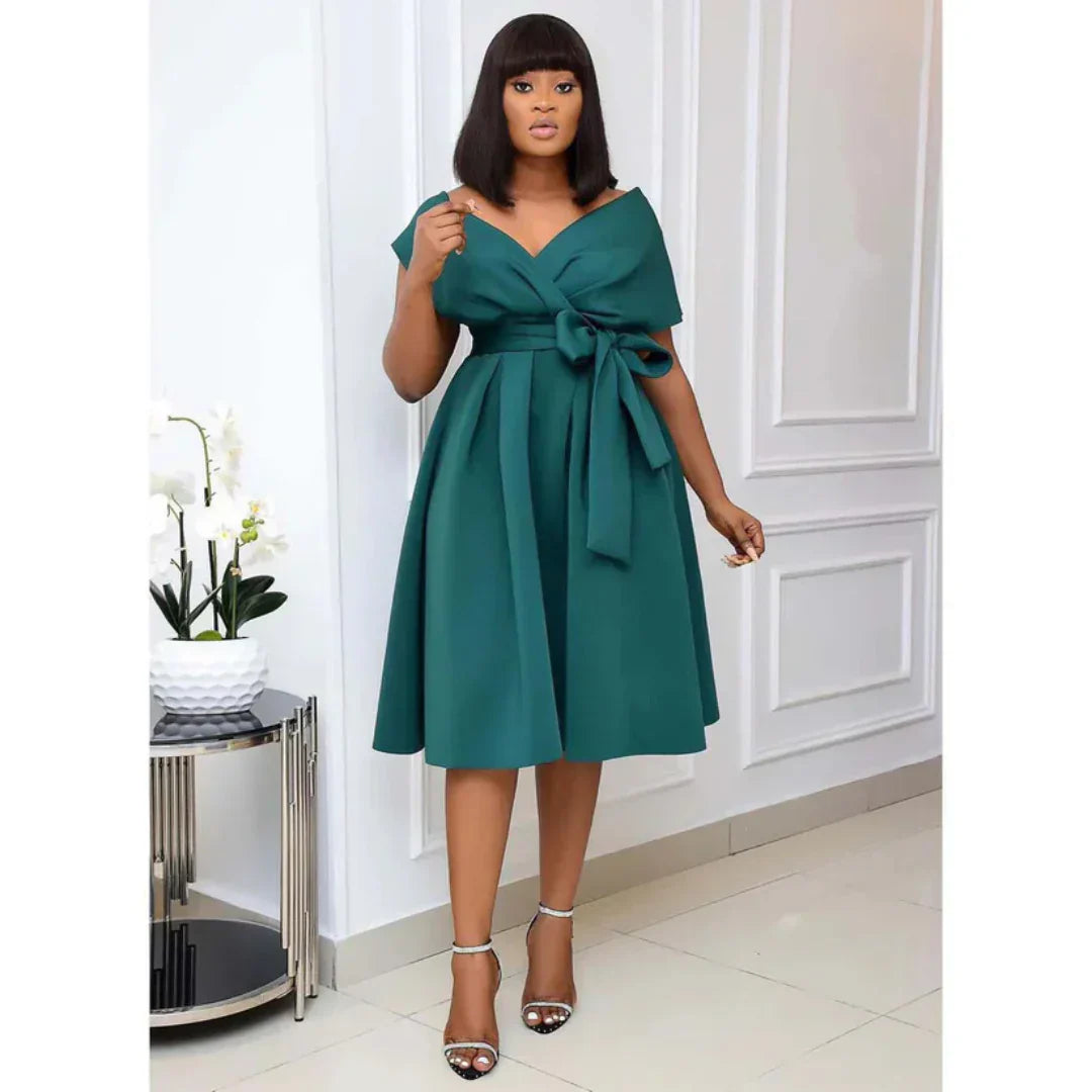 Autumnal A-line mini dress with short sleeves – Naila