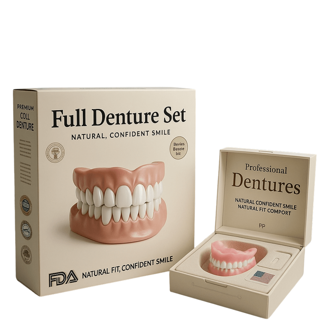 Flexible Denture Set for Upper & Lower Jaw – Reusable & Custom-Fit 1