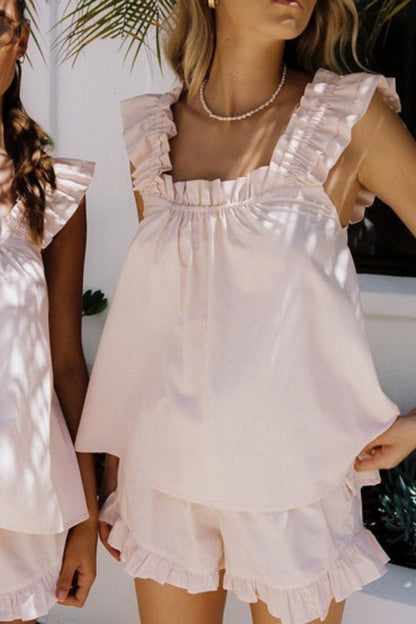 Two-piece ruffle pyjama set for summer – Nia