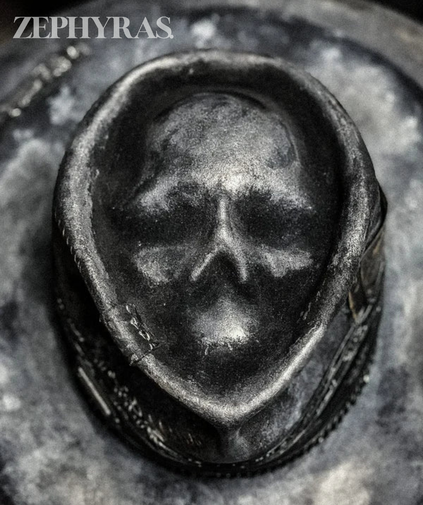 Handmade Skull Hat - Raven