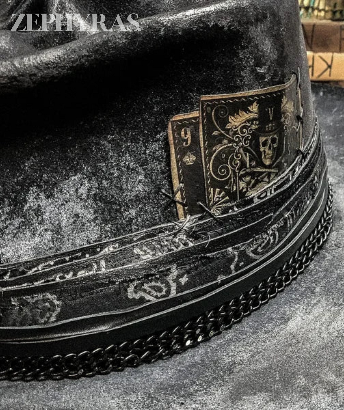 Handmade Skull Hat - Raven