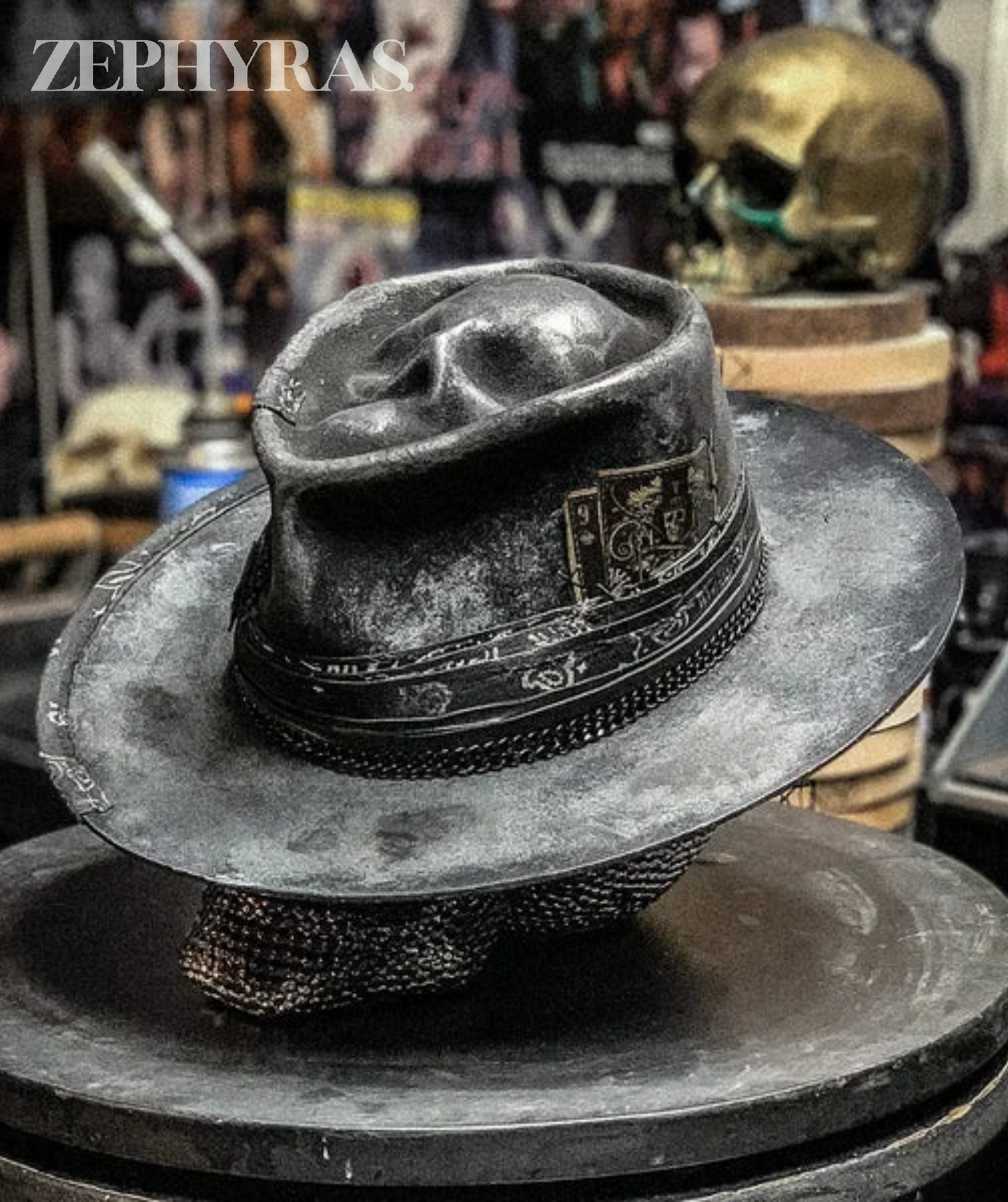 Handmade Skull Hat - Raven