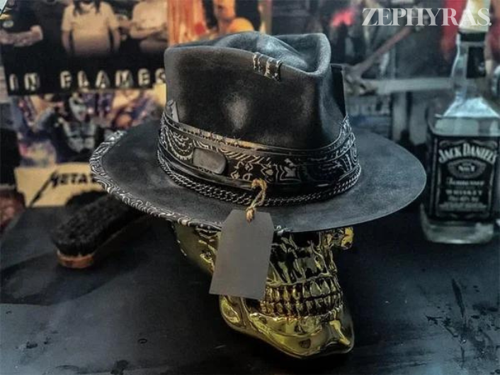 Handmade Skull Hat - Raven