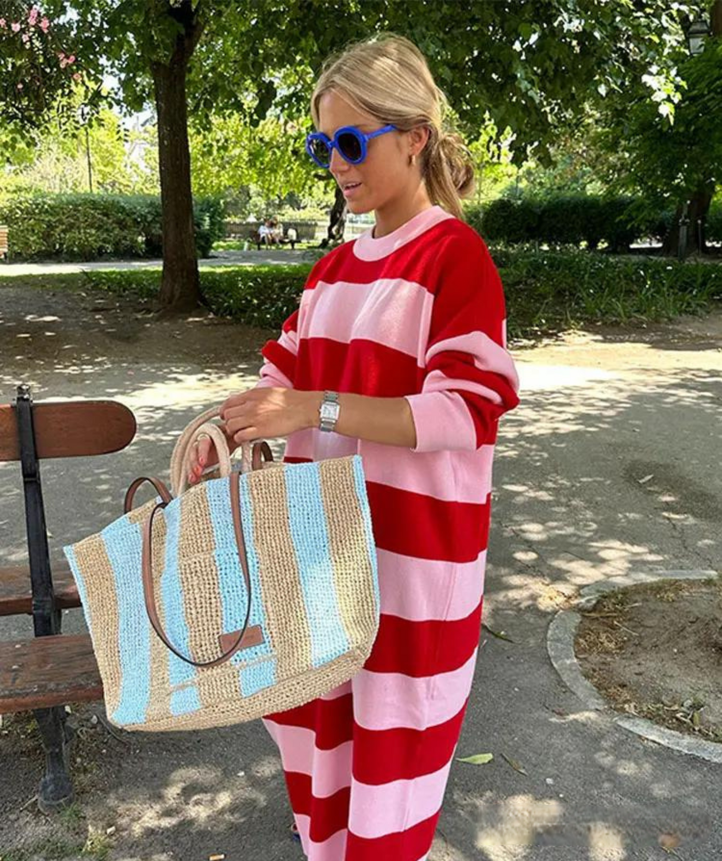 Lightweight striped autumn dress with a relaxed fit – Malou