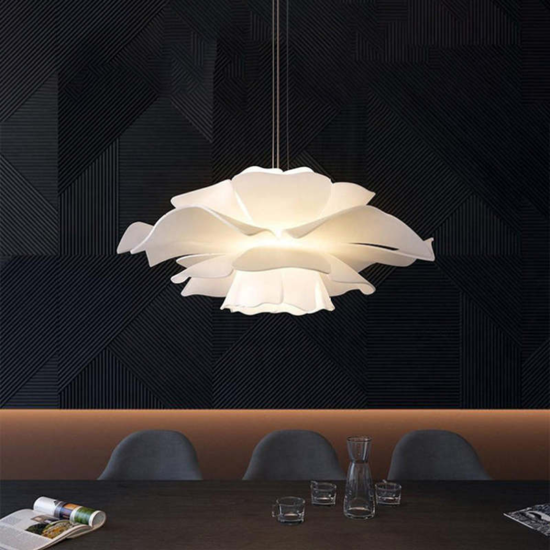Design Pendant Light Flower White Metal - Sophia