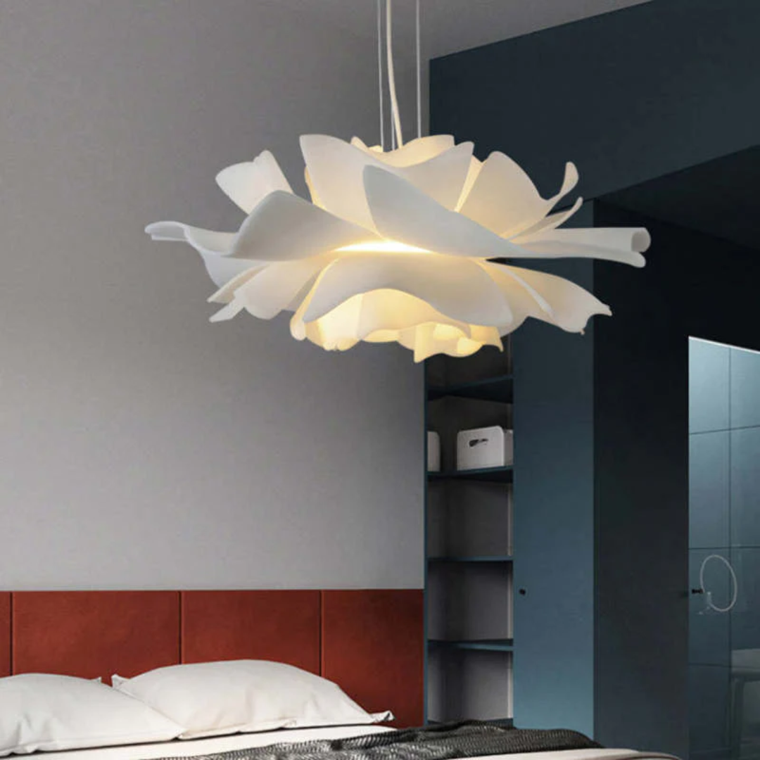 Design Pendant Light Flower White Metal - Sophia
