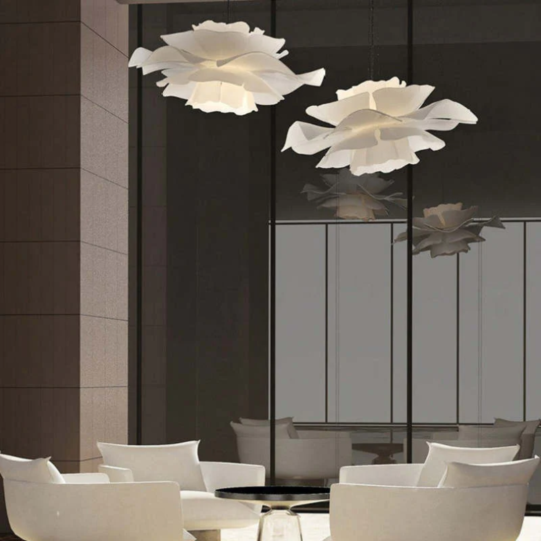 Design Pendant Light Flower White Metal - Sophia