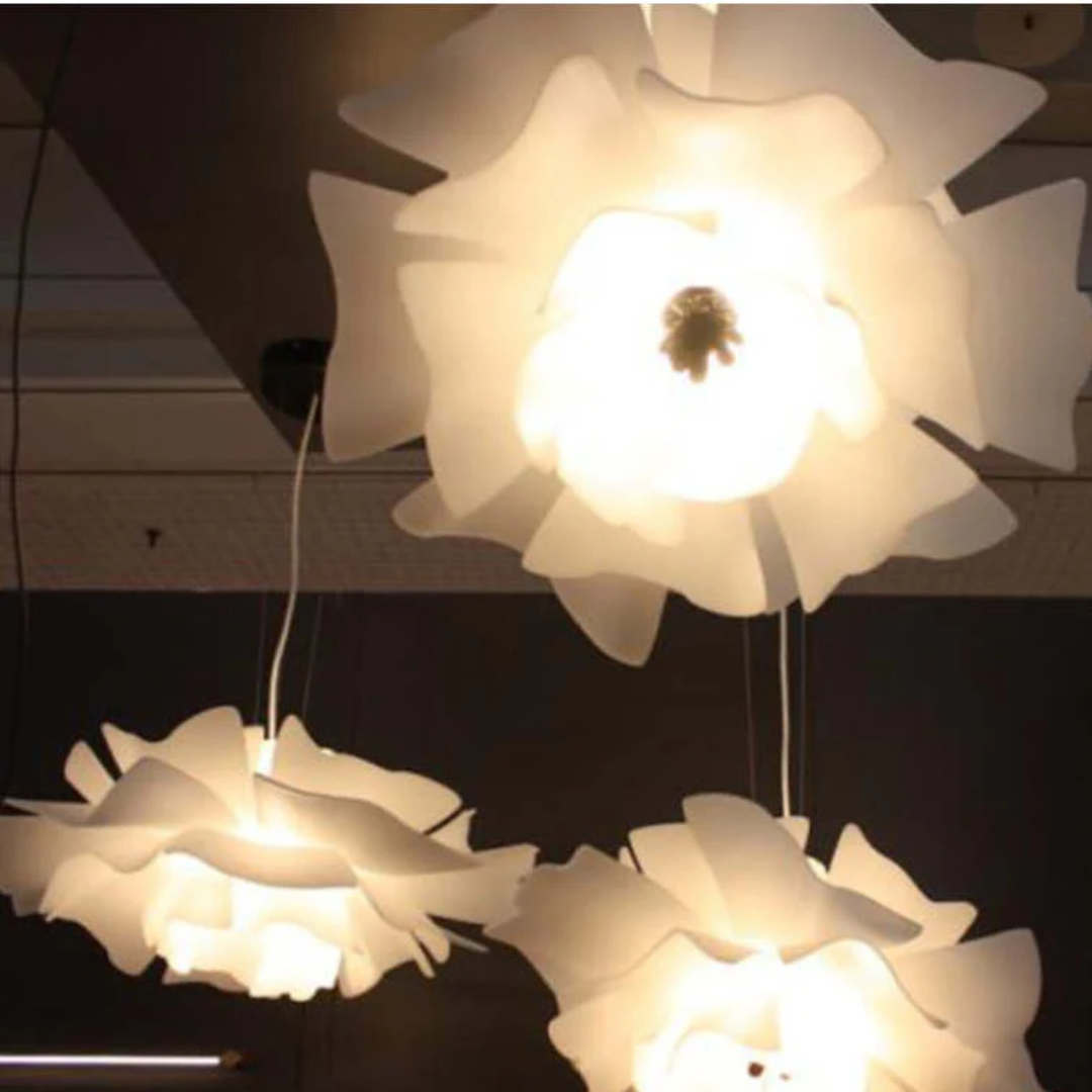 Design Pendant Light Flower White Metal - Sophia