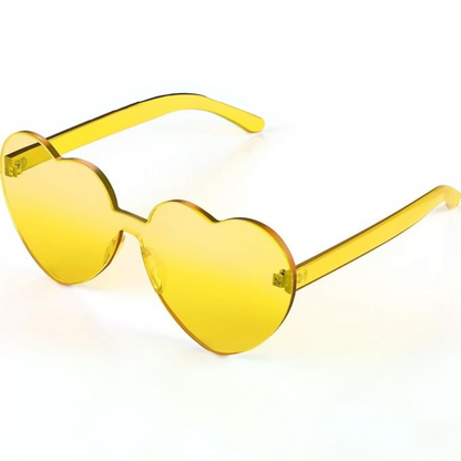 Trendy heart-shaped sunglasses without a frame in a transparent look - HeartBlitz