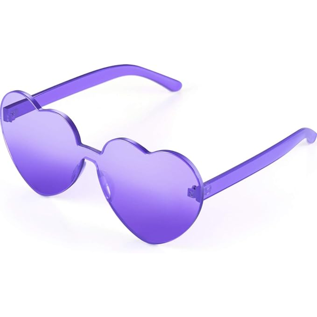 Trendy heart-shaped sunglasses without a frame in a transparent look - HeartBlitz