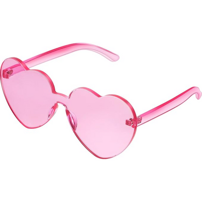 Trendy heart-shaped sunglasses without a frame in a transparent look - HeartBlitz