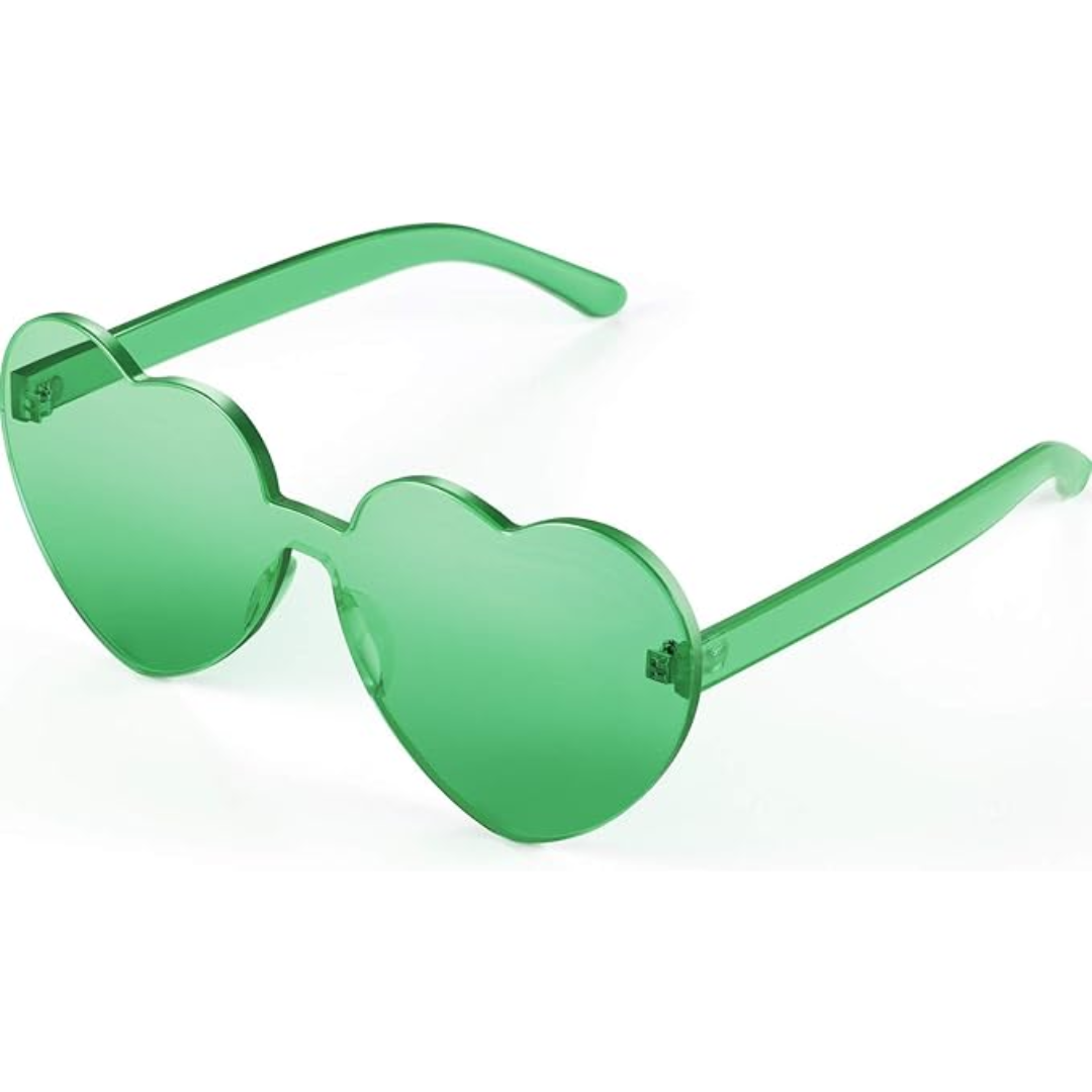 Trendy heart-shaped sunglasses without a frame in a transparent look - HeartBlitz