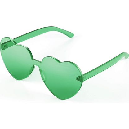 Trendy heart-shaped sunglasses without a frame in a transparent look - HeartBlitz