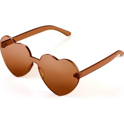 Trendy heart-shaped sunglasses without a frame in a transparent look - HeartBlitz