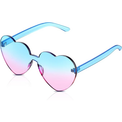 Trendy heart-shaped sunglasses without a frame in a transparent look - HeartBlitz
