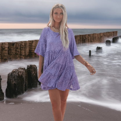 Sparkling Autumn Leaves Sequinned Party Dress – Luna