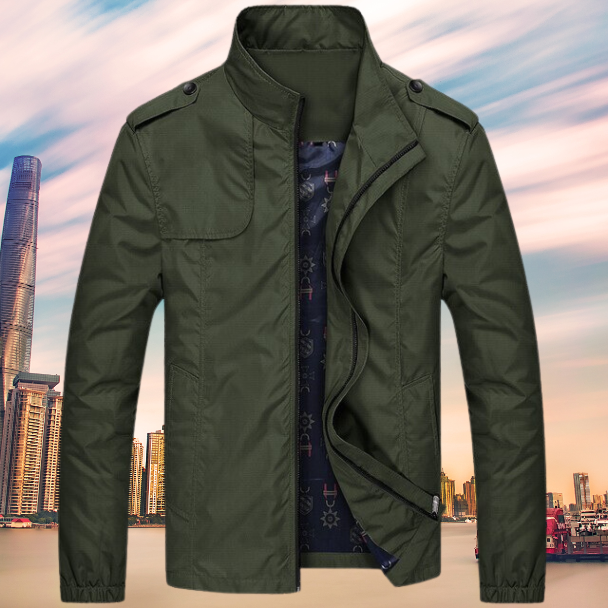 GENTI Oxford Mid-Coat | Modern Waterproof & Windproof Jacket for Men