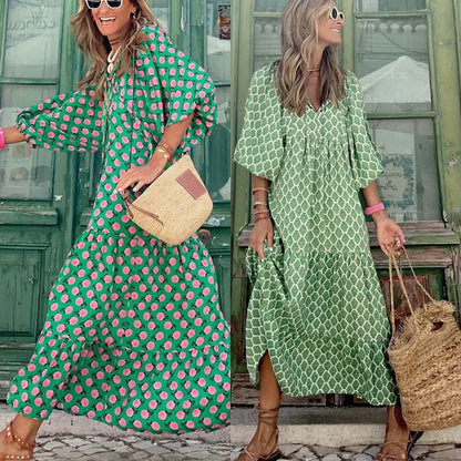 Boho summer dress in Ibiza style with a loose fit – Elira