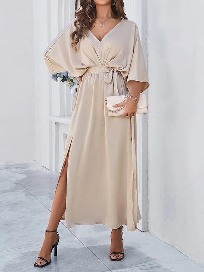 Trendy V-neck Spring Dress - Isabella
