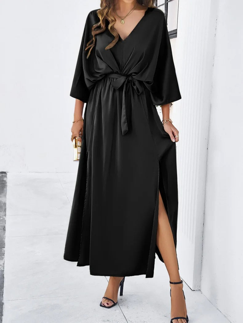 Trendy V-neck Spring Dress - Isabella