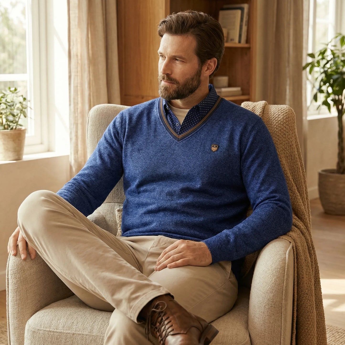 V-Neck Collared Jumper - Ian