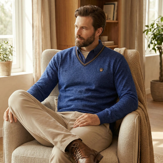 V-Neck Collared Jumper - Ian