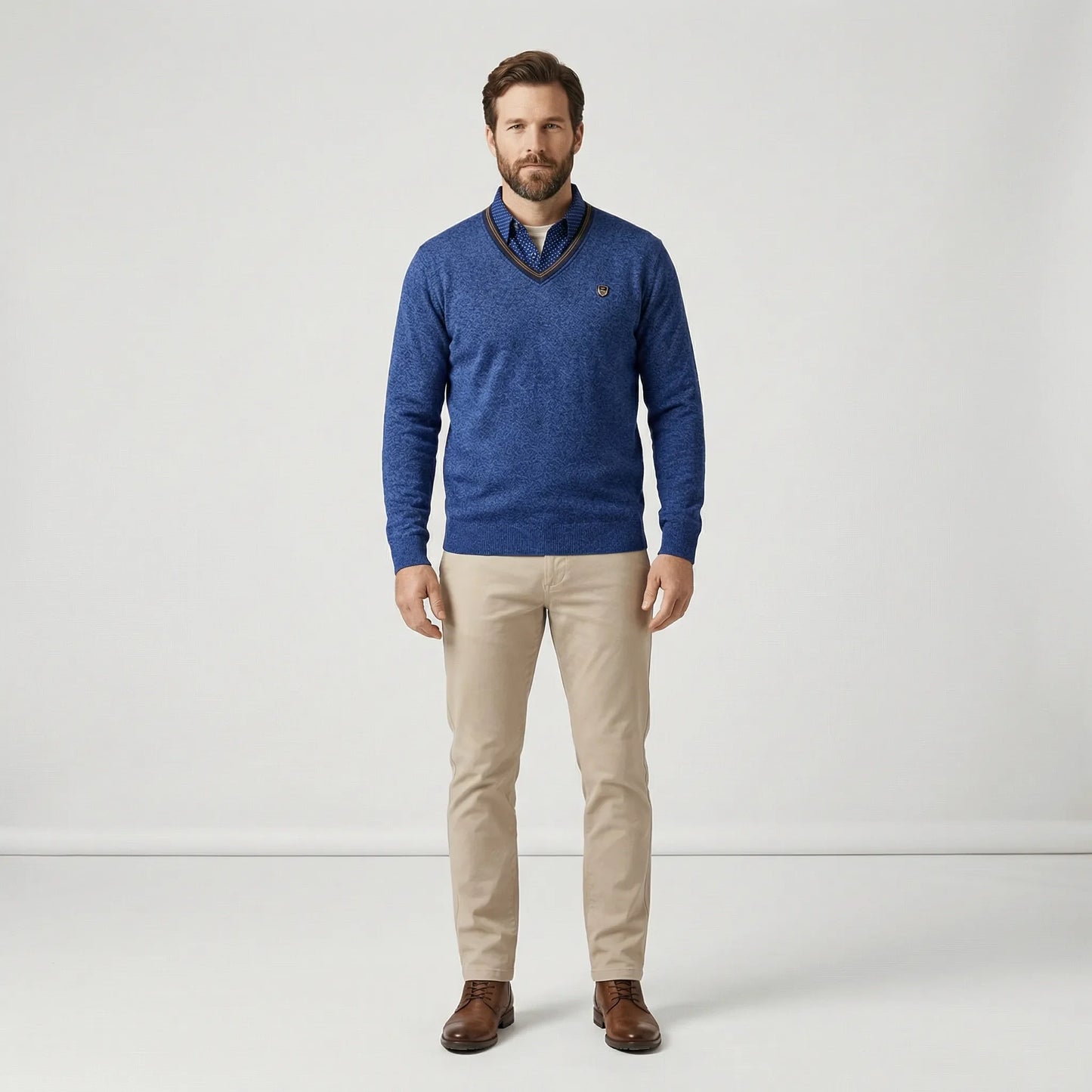 V-Neck Collared Jumper - Ian