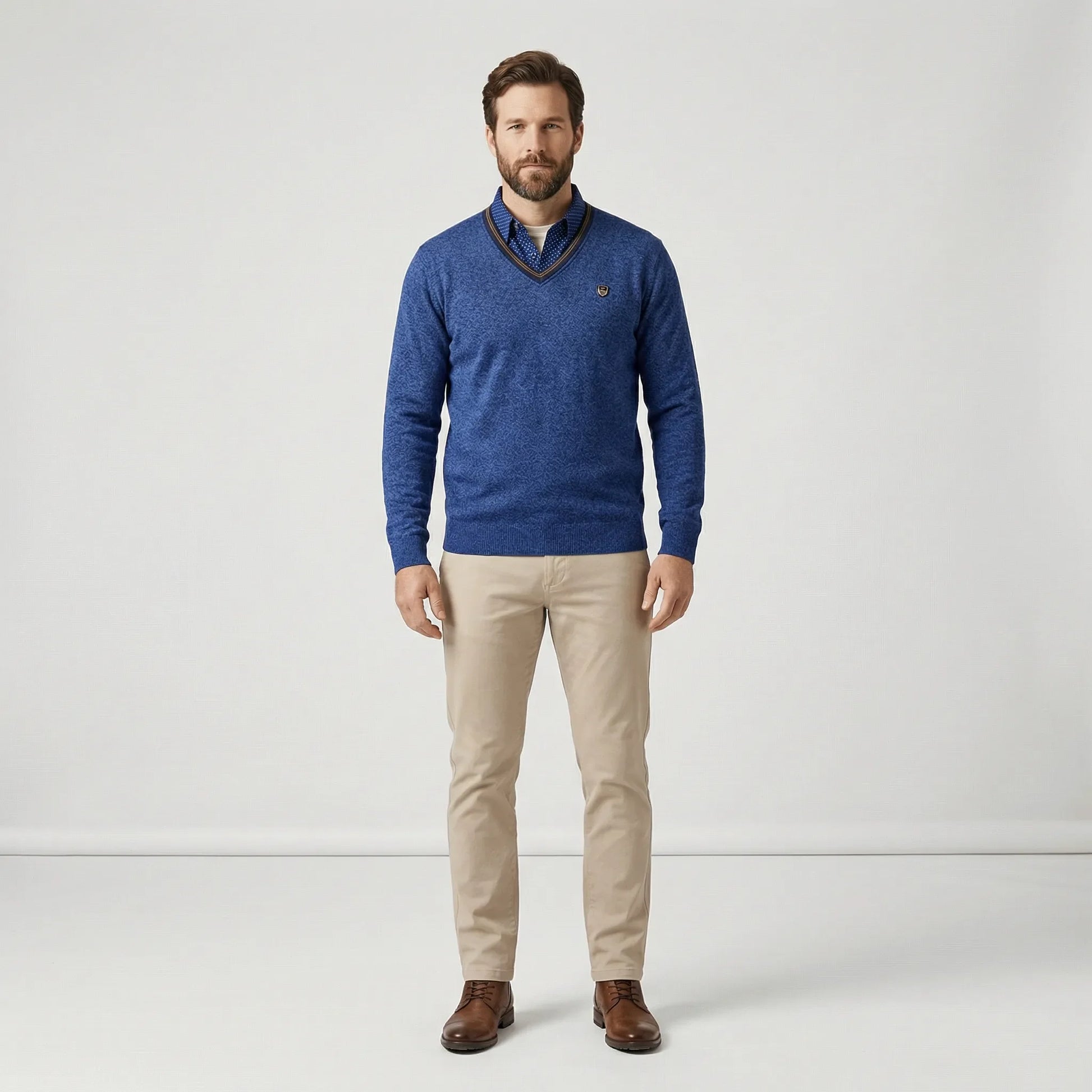 V-Neck Collared Jumper - Ian