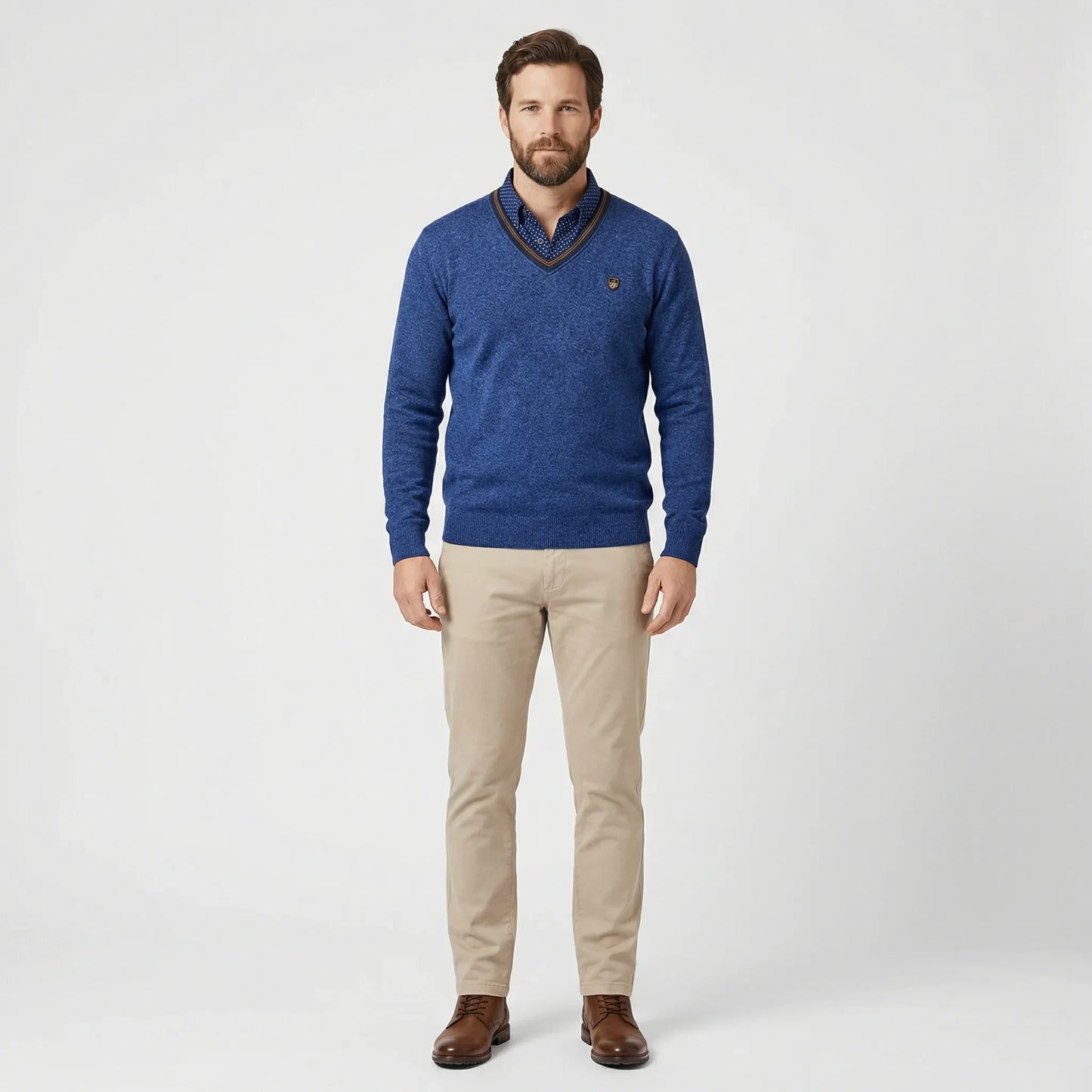 V-Neck Collared Jumper - Ian