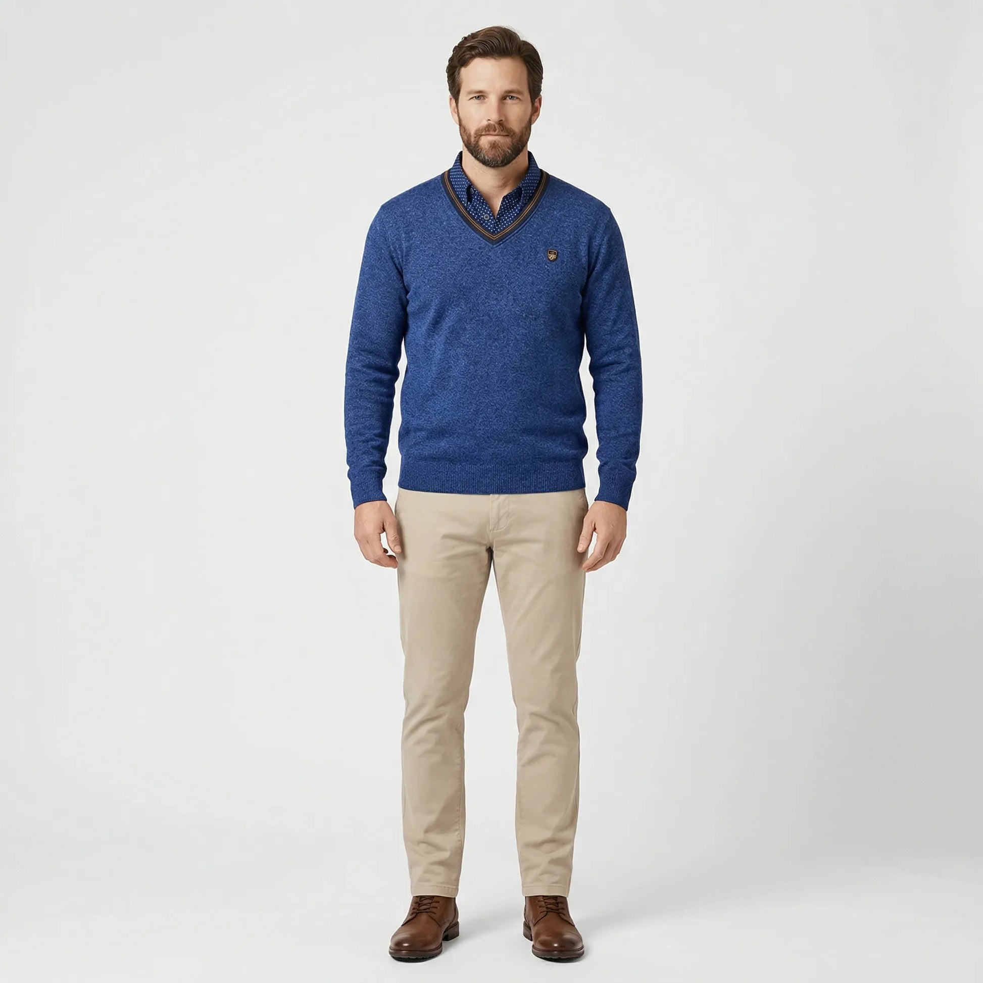 V-Neck Collared Jumper - Ian