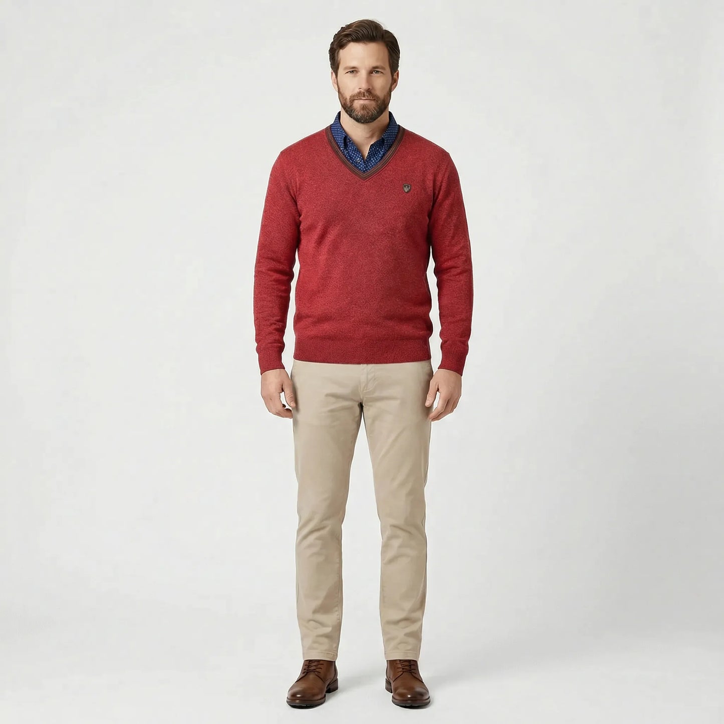 V-Neck Collared Jumper - Ian