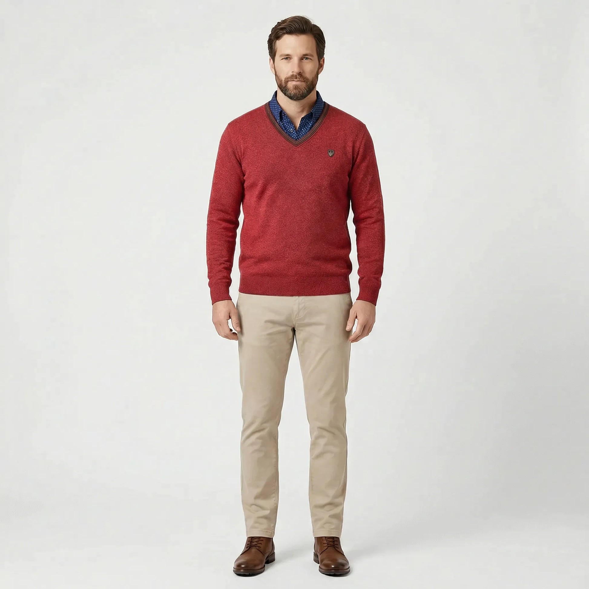 V-Neck Collared Jumper - Ian