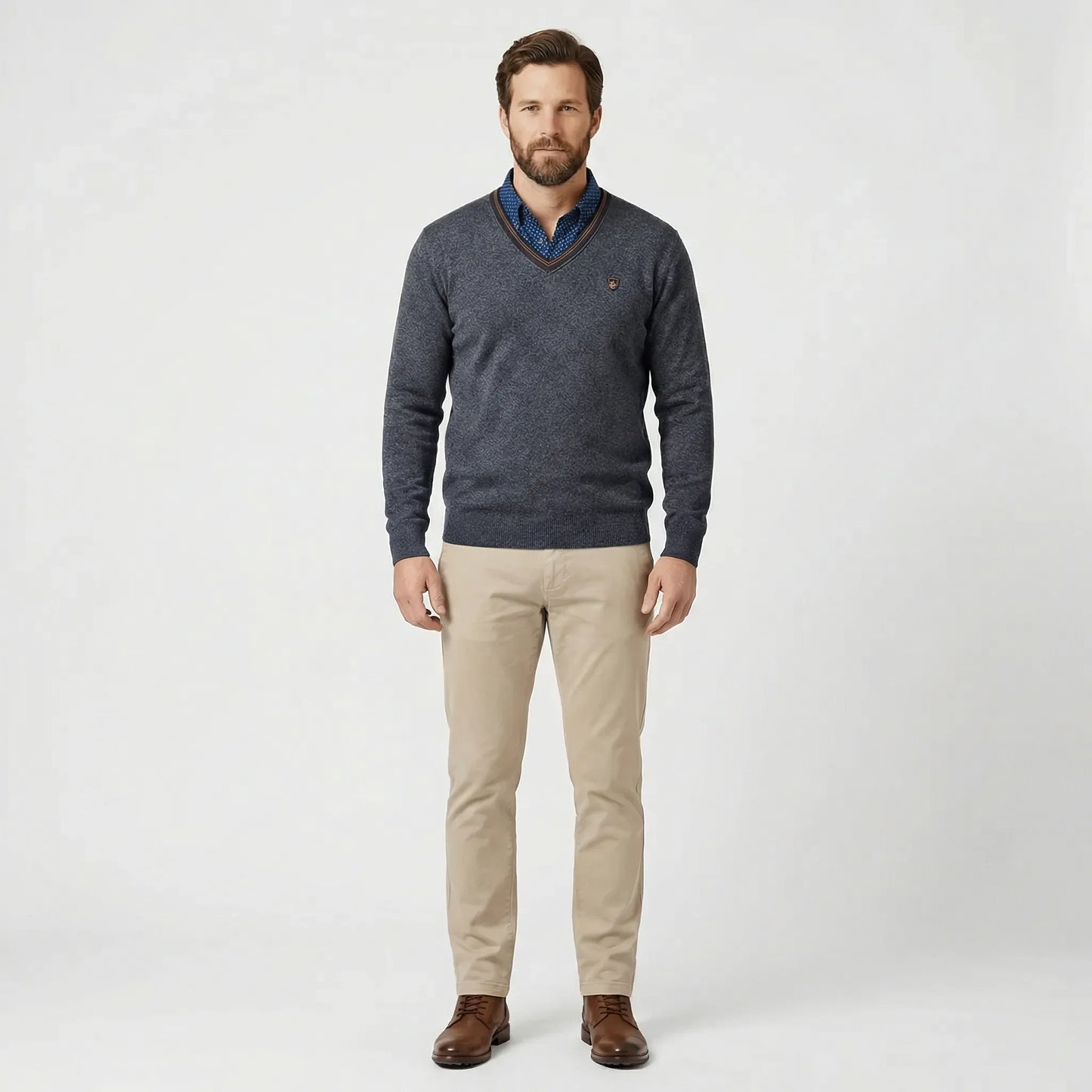V-Neck Collared Jumper - Ian