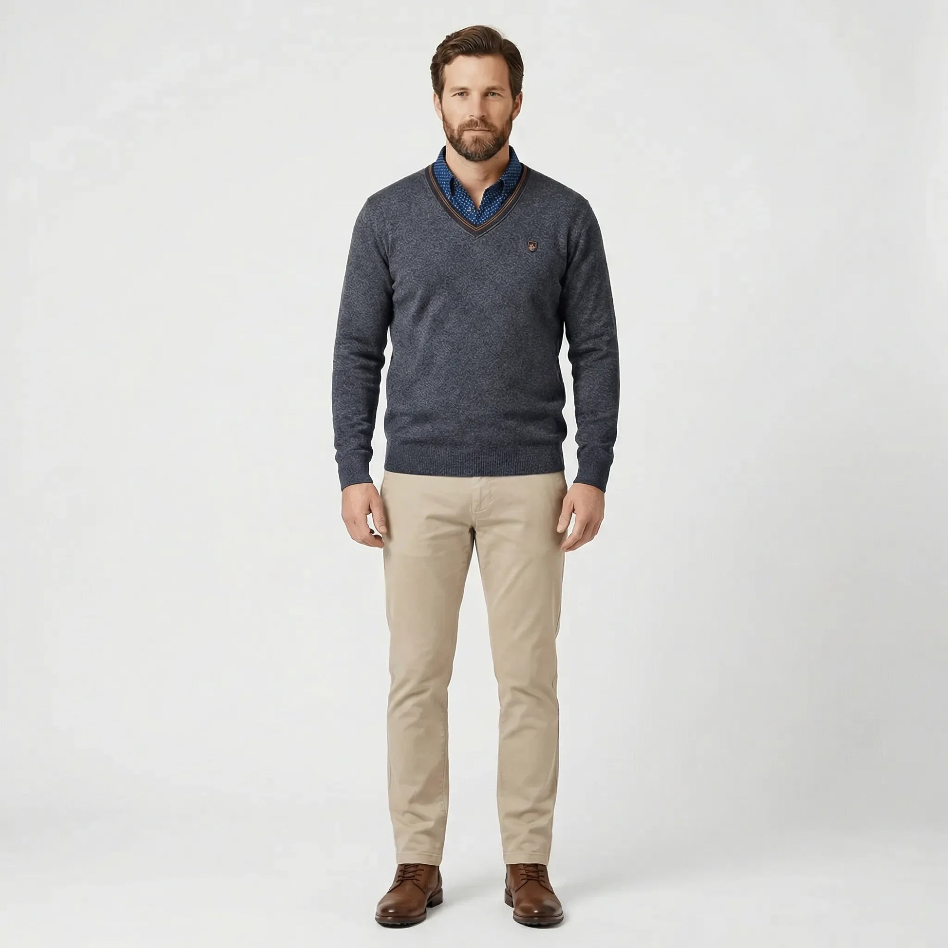 V-Neck Collared Jumper - Ian