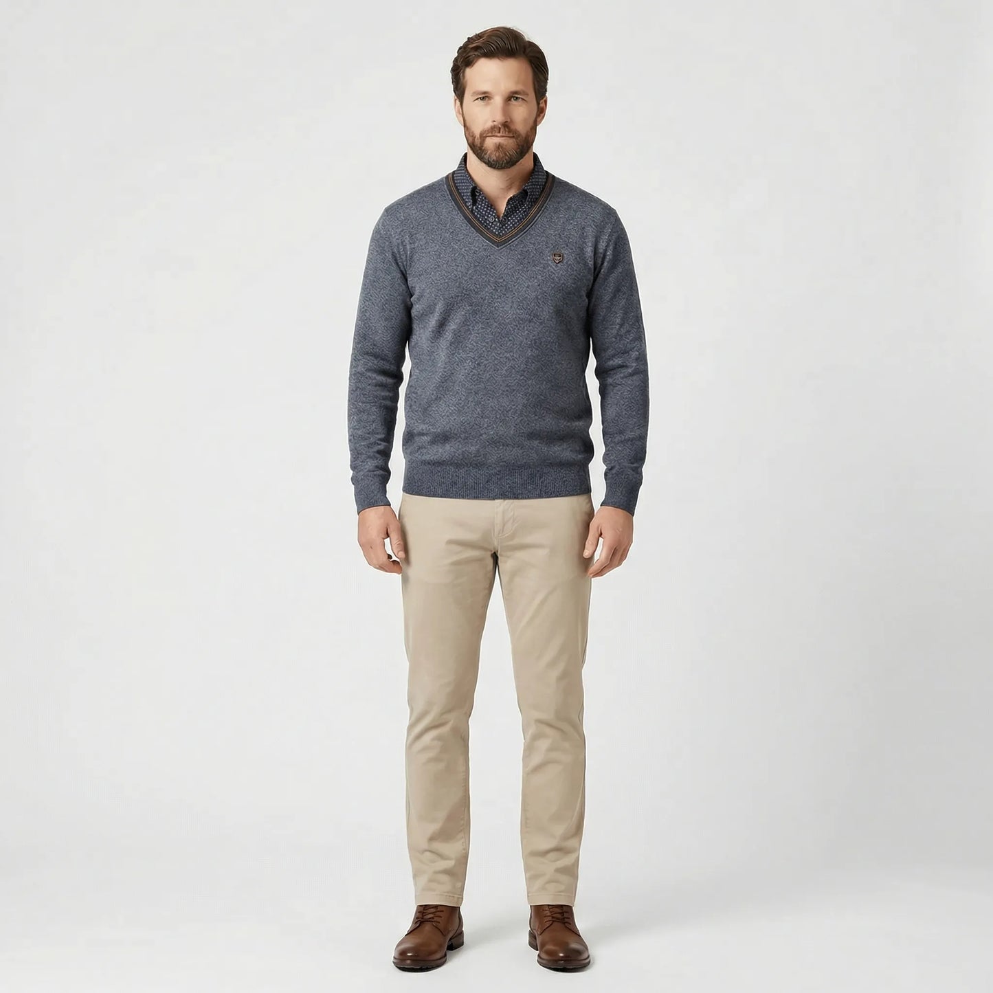 V-Neck Collared Jumper - Ian