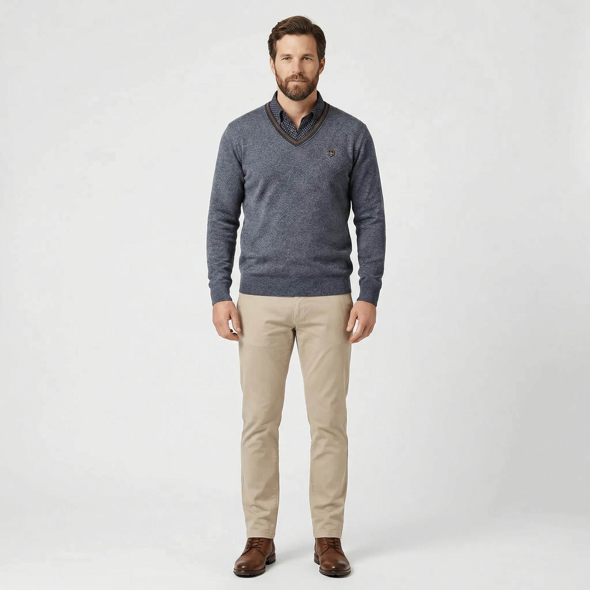 V-Neck Collared Jumper - Ian