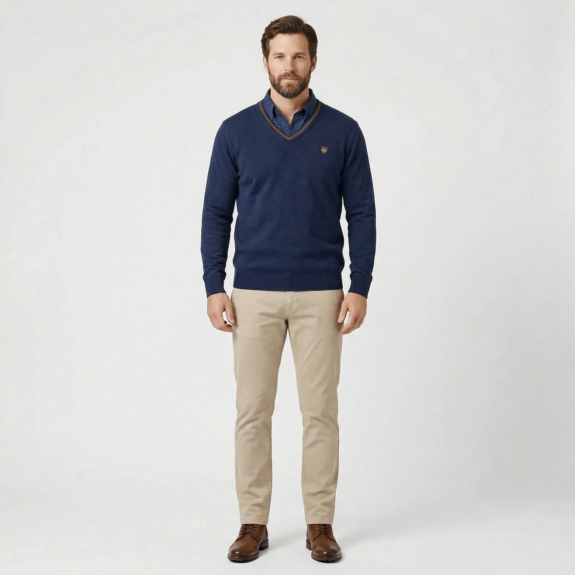 V-Neck Collared Jumper - Ian