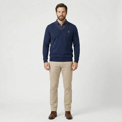 V-Neck Collared Jumper - Ian