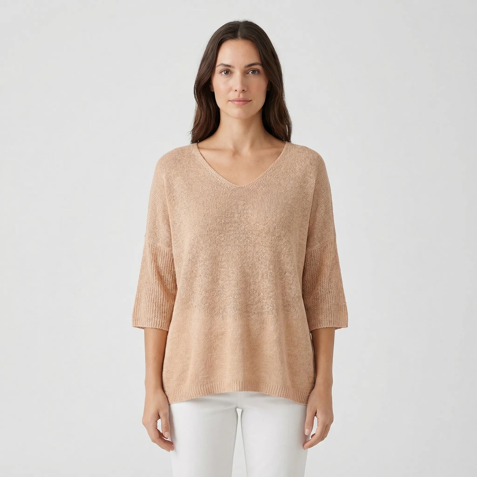 V-Neck Knit Top With Half Sleeves - Kristine