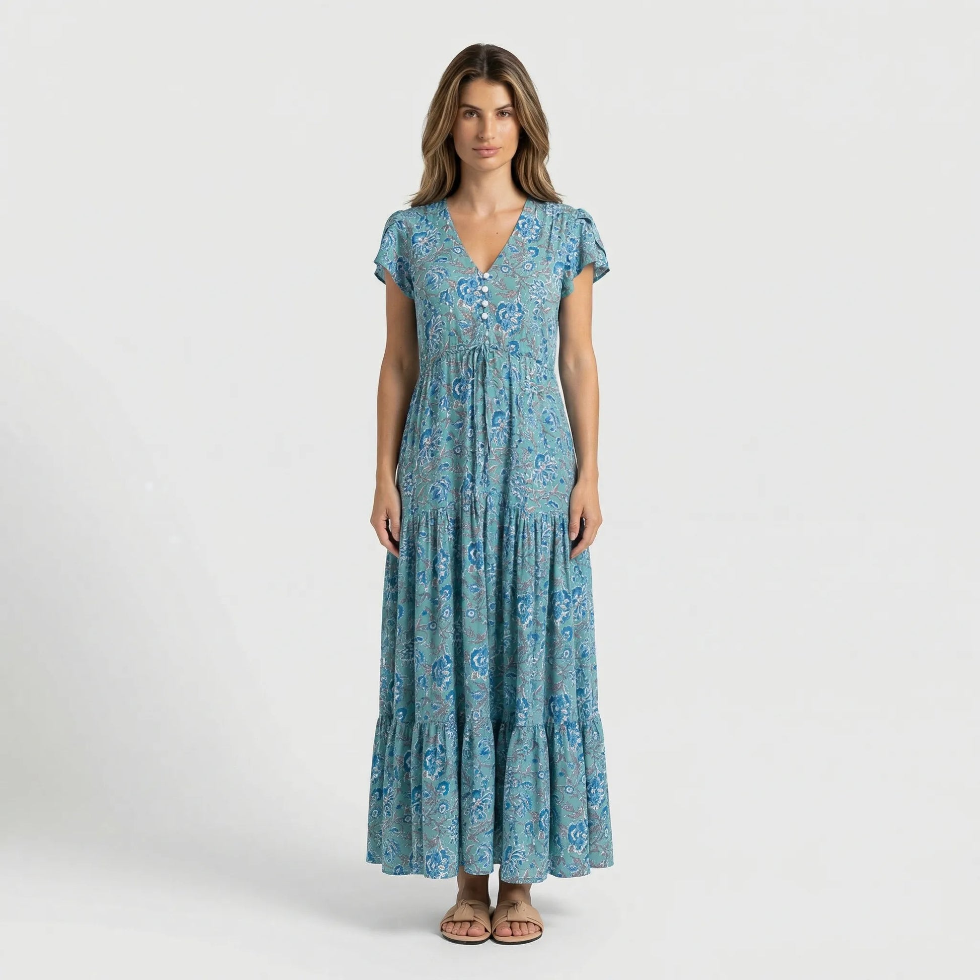 V-Neck Maxi Dress - Mandy