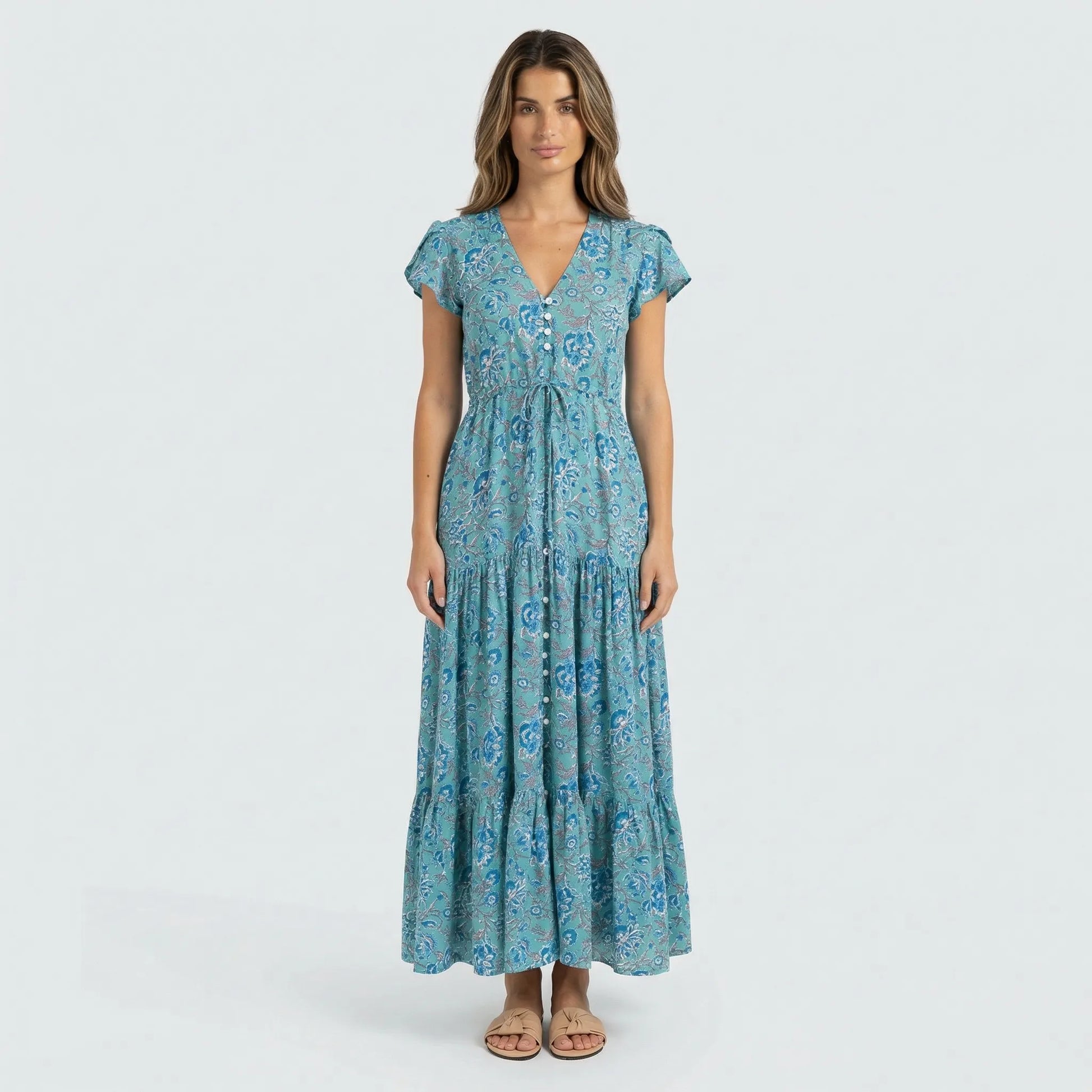 V-Neck Maxi Dress - Mandy