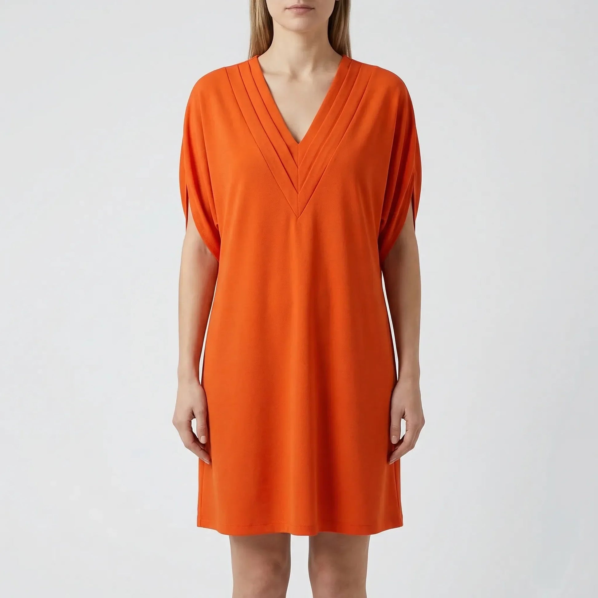 V-Neck Split-Sleeve Midi Dress - Diane
