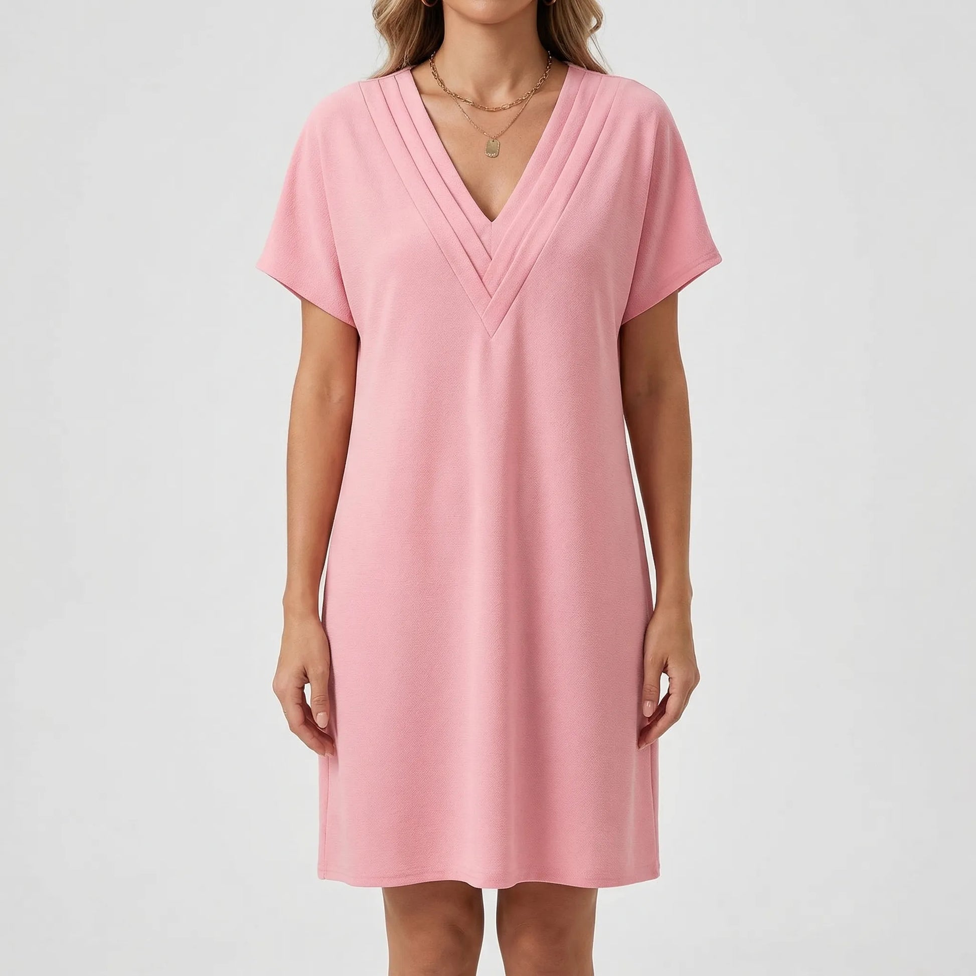 V-Neck Split-Sleeve Midi Dress - Diane