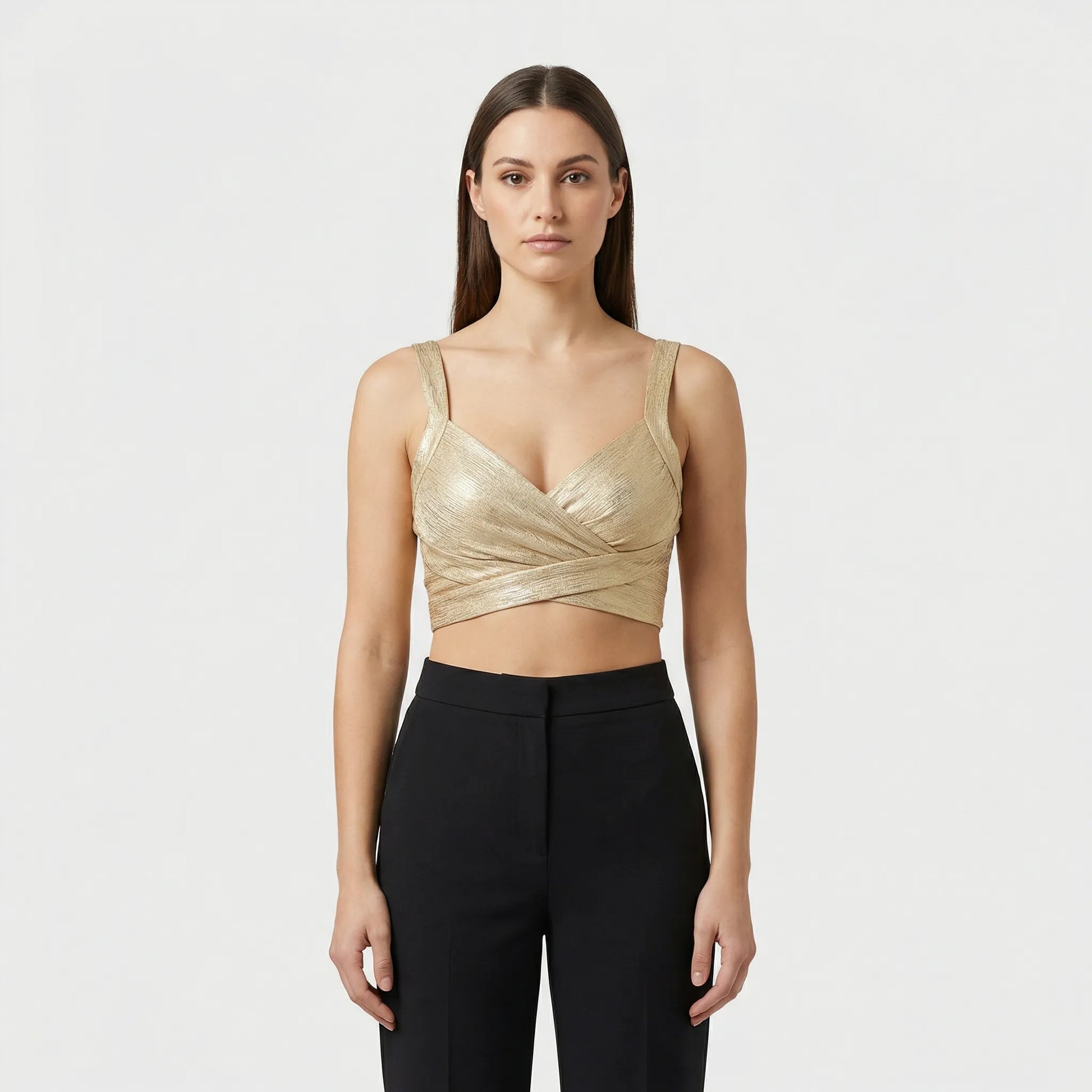 V-Neck Wrap Crop Top - Ceyda