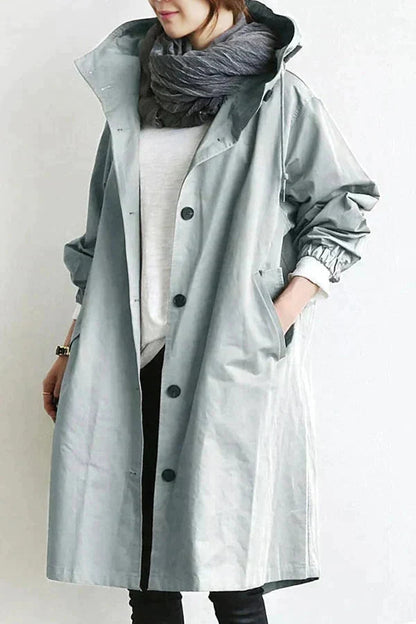 Oversized Waterproof Hooded Trench Coat 3