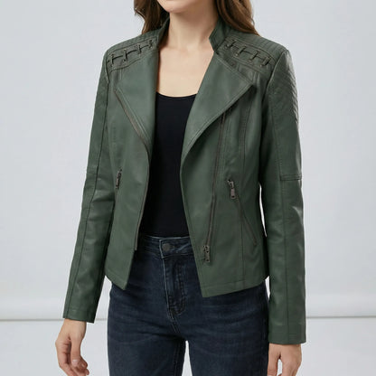 Vintage-Inspired Biker Jacket - Lily
