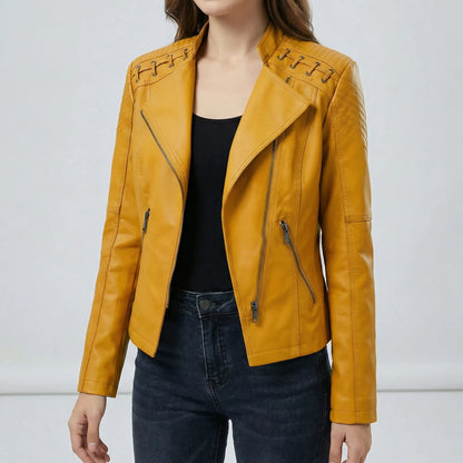 Vintage-Inspired Biker Jacket - Lily