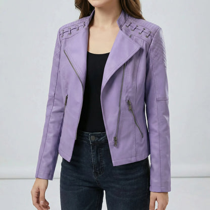 Vintage-Inspired Biker Jacket - Lily