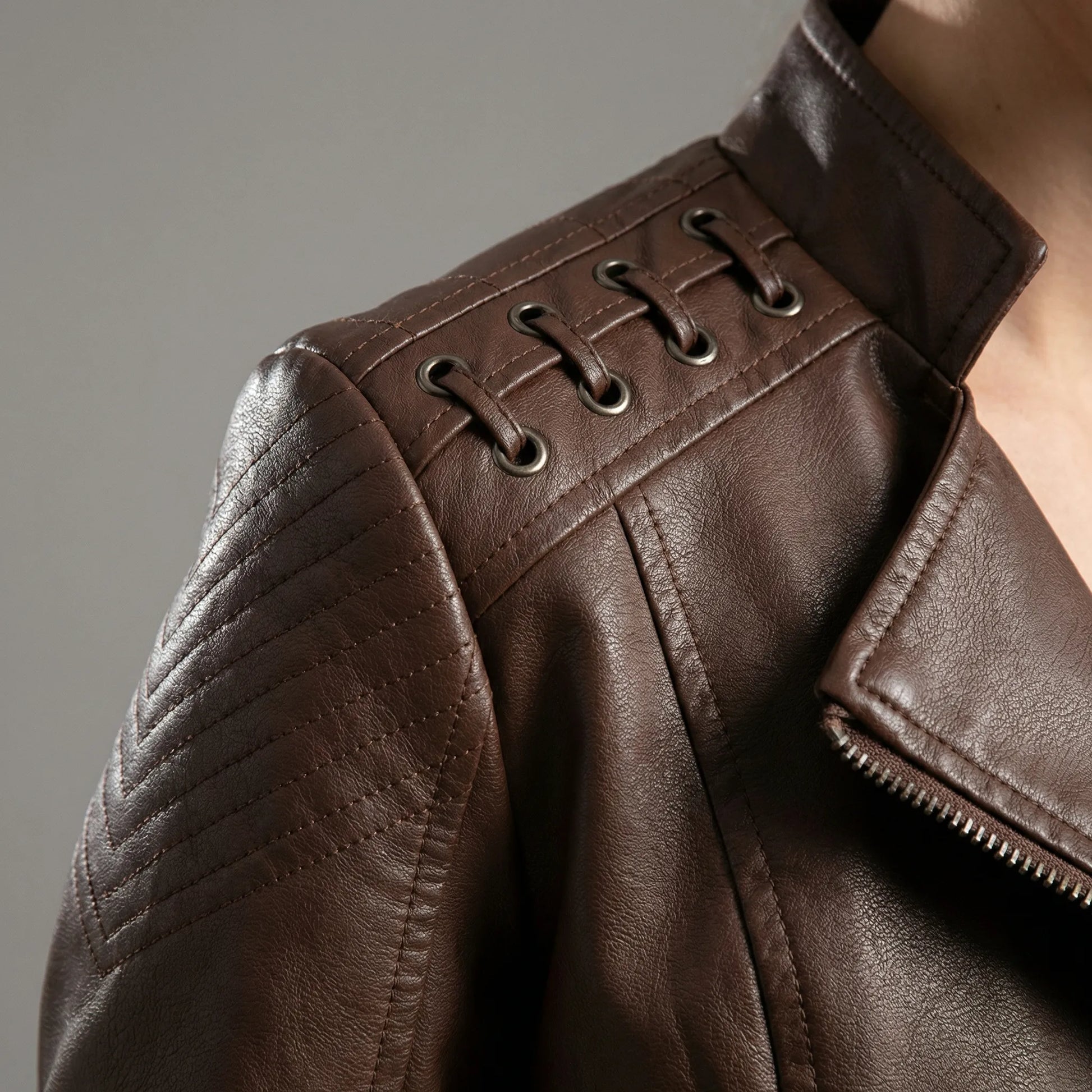 Vintage-Inspired Biker Jacket - Lily